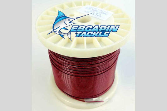 Shark Fishing wire. 1.5mm Nylon Coated wire 100m Spool. RED