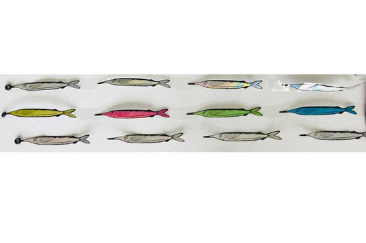 Bulk Pack 10 x 4 Fish Holographic Strip Teaser Strips. Coloured