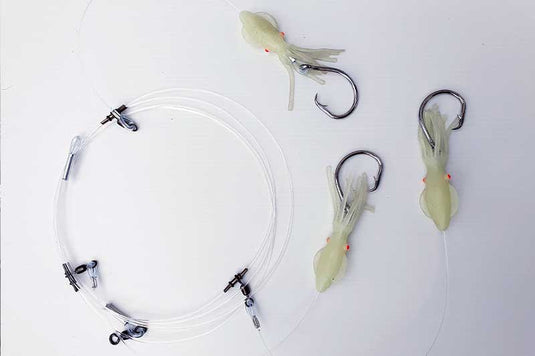 Bar Cod & Flame Snapper Rig - 3 hook. Australian Made