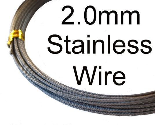 10metres 2mm 316 Grade SS 49 Strand Wire. 296kg