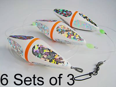 Marlin & Tuna Teaser. Reflective Prisms.  Bulk 6 Sets