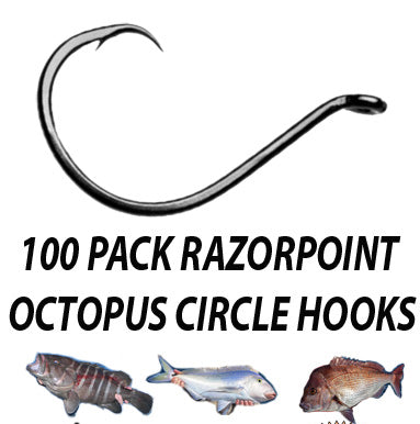 7/0 RazorPoint Octopus Circle Hooks.  100 Pack