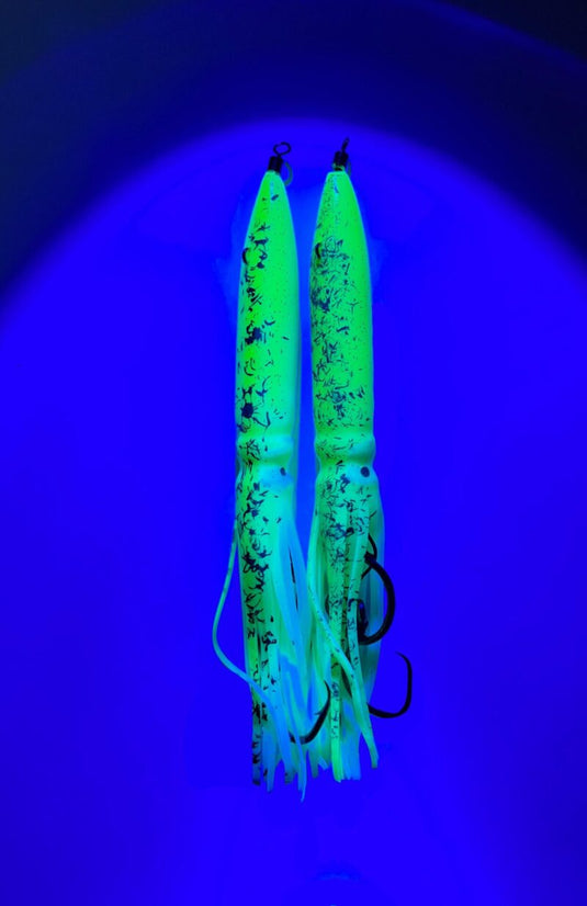 Ranger Skirt- 8 Inch Rigged Jig/Skirt Lumo Yellow/Black