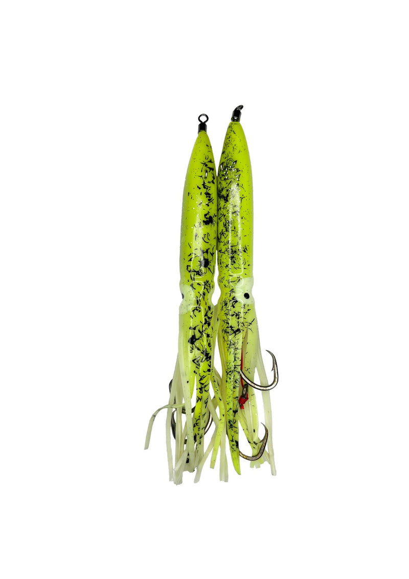 Load image into Gallery viewer, Ranger Skirt- 8 Inch Rigged Jig/Skirt Lumo Yellow/Black
